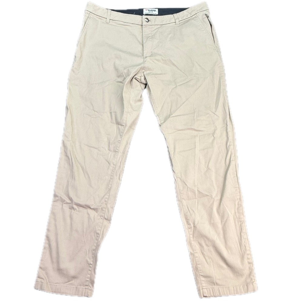 Birddogs Chino Pants Mens 38x32 Khaki Tan Stretch Flat Front Casual 4217